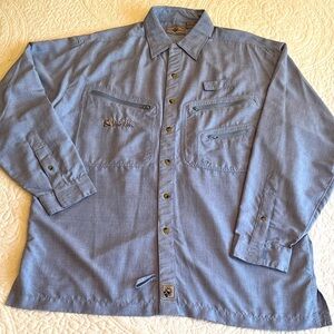 Hook & Tackle Fishing Shirt Men’s Large Long Sleeves Ventilated Sun Protection